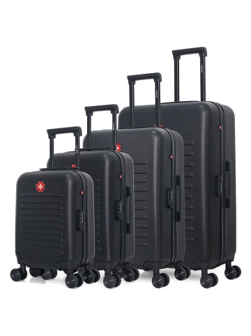 SWISS KOPPER 4tlg. Hardcase-Trolleyset "Wil" in Schwarz