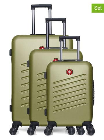 SWISS KOPPER 3-delige hardcase-trolleyset "Zurich" kaki
