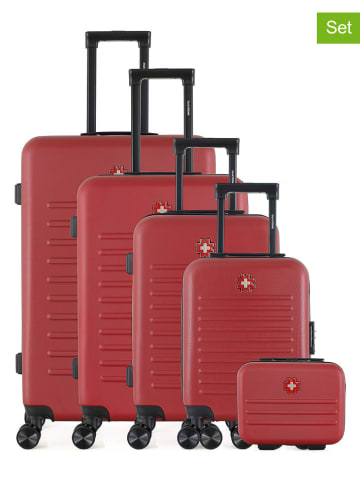 SWISS KOPPER 5-delige hardcase-trolleyset "Wil" rood