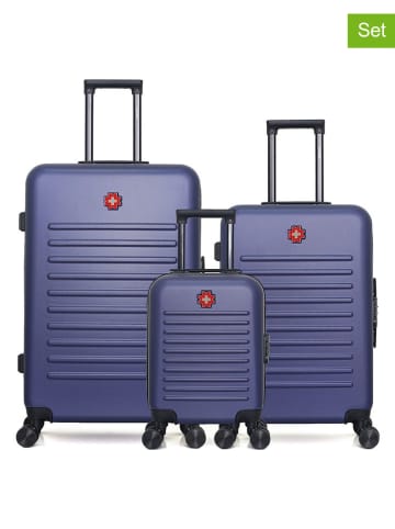 SWISS KOPPER 3tlg. Hardcase-Trolleyset "Wil" in Dunkelblau