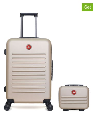 SWISS KOPPER 2tlg. Hardcase-Trolleyset "Wil" in Beige