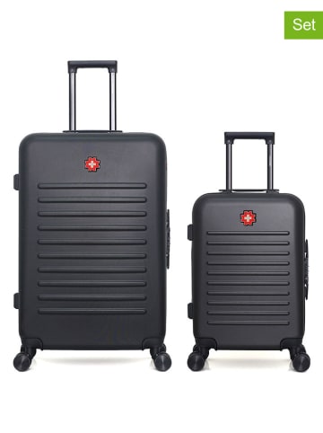 SWISS KOPPER 2tlg. Hardcase-Trolleyset "Wil" in Schwarz