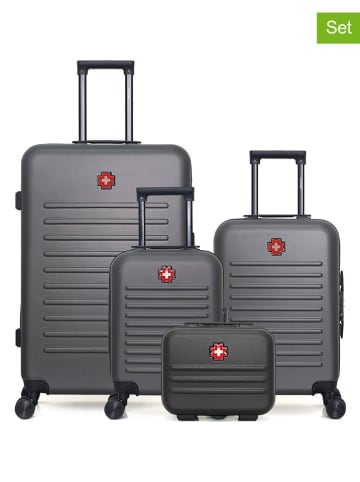 SWISS KOPPER 4tlg. Hardcase-Trolleyset "Wil" in Anthrazit