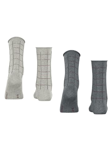 ESPRIT 2-delige set: sokken ''Check'' grijs