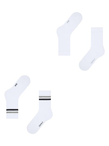 ESPRIT 2er-Set: Socken ''Tennis'' in Weiß/ Grau