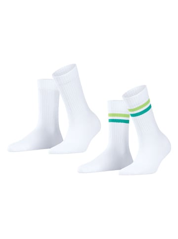 ESPRIT 2er-Set: Socken ''Tennis'' in Weiß/ Grün