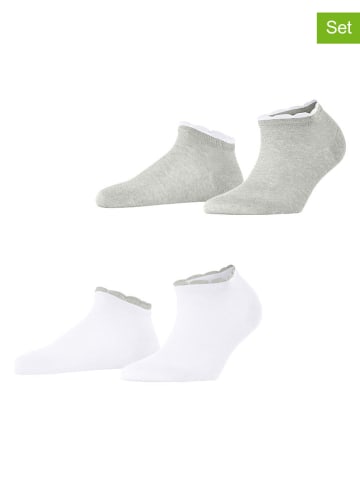 ESPRIT 2-delige set: sokken "Romantic" grijs/wit