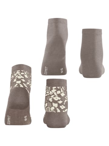 ESPRIT 2-delige set: sokken ''Geranium'' taupe/crème