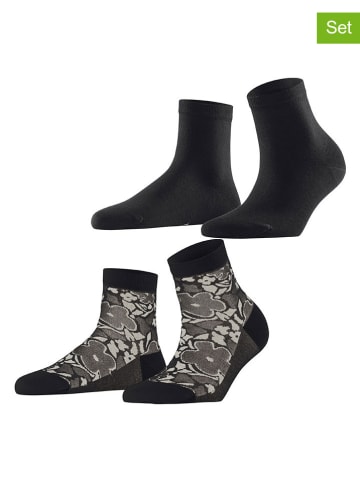 ESPRIT 2er-Set: Socken ''Geranium'' in Schwarz/ Grau