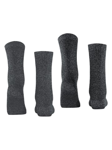 ESPRIT 2-delige set: sokken "Shimmer" grijs/zwart