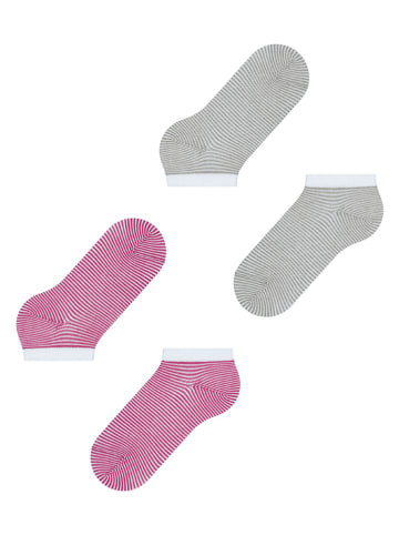 ESPRIT 2er-Set: Socken ''Allover'' in Weiß/ Pink/ Grau