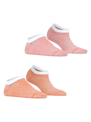 ESPRIT 2er-Set: Socken ''Allover'' in Weiß/ Orange