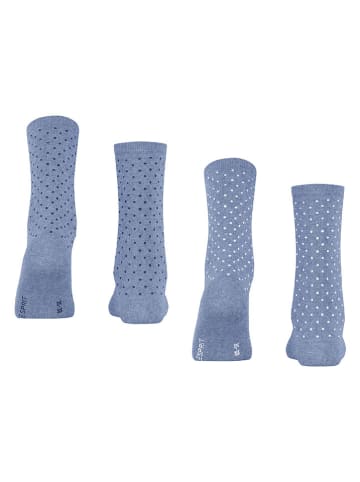 ESPRIT 2er-Set: Socken ''Fine Dot'' in Hellblau/ Blau/ Weiß