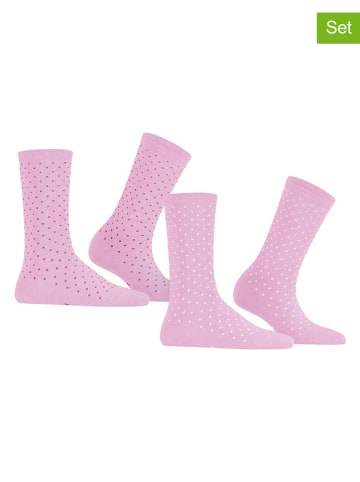 ESPRIT 2er-Set: Socken ''Fine Dot'' in Rosa/ Weiß/ Pink