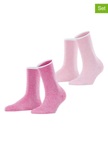 ESPRIT 2er-Set: Socken ''Allover'' in Weiß/ Pink/ Rosa
