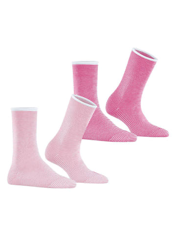 ESPRIT 2er-Set: Socken ''Allover'' in Weiß/ Pink/ Rosa
