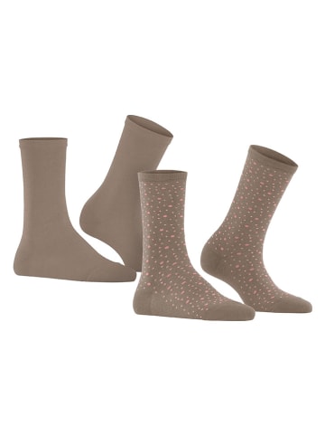 ESPRIT 2-delige set: sokken ''Playful'' lichtbruin