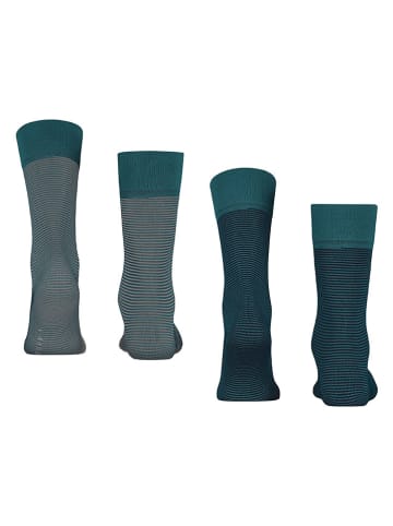 ESPRIT 2er-Set: Socken ''Allover'' in Petrol/ Grau