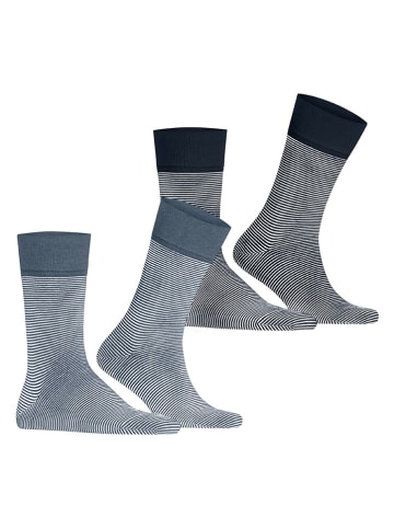 ESPRIT 2er-Set: Socken ''Allover'' in Weiß/ Dunkelblau