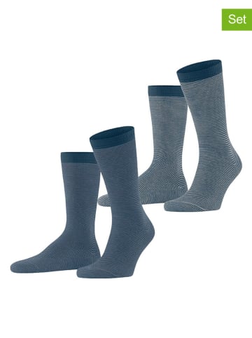 ESPRIT 2-delige set: sokken "Stipe" grijs/blauw
