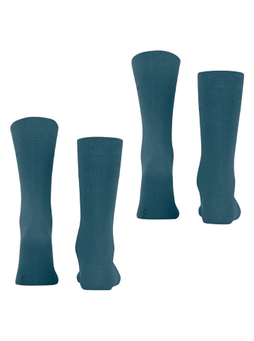 ESPRIT 2er-Set: Socken ''Basic'' in Petrol