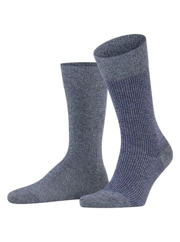 ESPRIT 2er-Set: Socken ''Piqué'' in Grau/ Blau