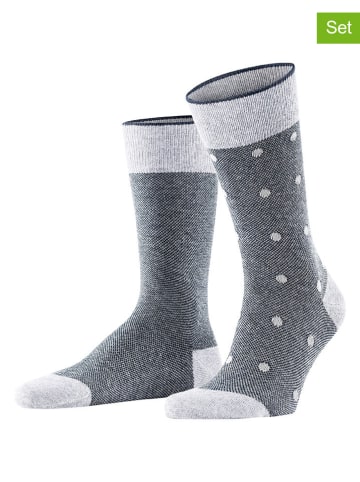 ESPRIT 2-delige set: sokken ''Piqué'' grijs/blauw