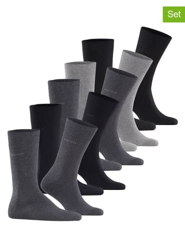 ESPRIT 5er-Set: Socken ''SolidMix'' in Grau/ Anthrazit/ Schwarz