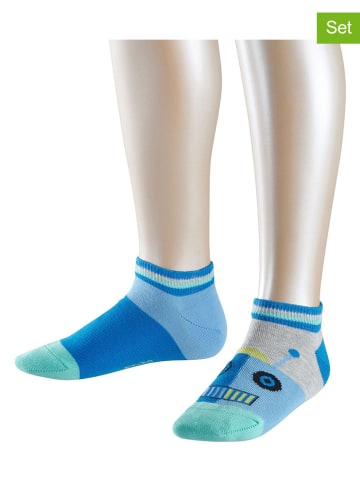 ESPRIT 2er-Set: Socken ''Robot'' in Hellblau/ Blau
