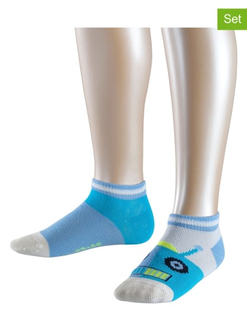 ESPRIT 2er-Set: Socken ''Robot'' in Hellblau/ Weiß