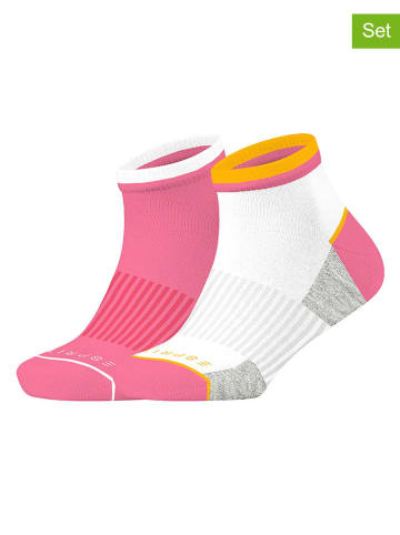 ESPRIT 2er-Set: Socken ''Sport'' in Weiß/ Pink