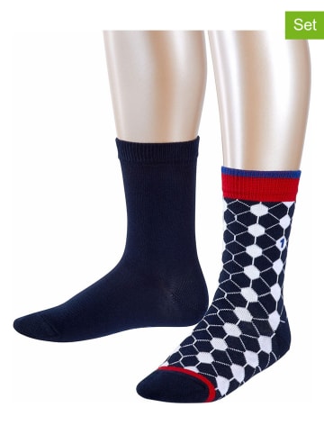 ESPRIT 2er-Set: Socken ''Football'' in Dunkelblau