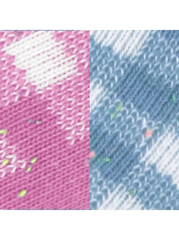 ESPRIT 2er-Set: Socken "Pixel Checks" in Hellblau/ Rosa
