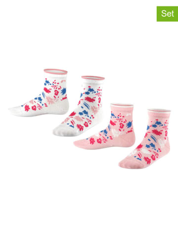 ESPRIT 2er-Set: Socken "Sweet Flower" in Weiß/ Rosa