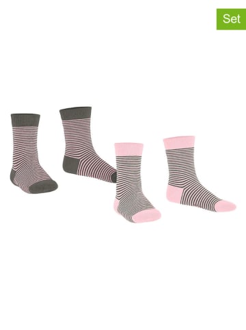 ESPRIT 2er-Set: Socken ''Fine'' in Rosa/ Anthrazit