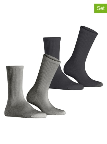 ESPRIT 2er-Set: Socken ''Basic'' in Grau/ Anthrazit
