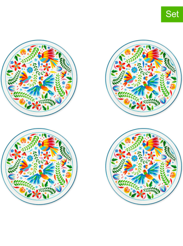 Trendy Kitchen by EXCÉLSA 4er-Set: Pizzateller "Mexican Flow" in Weiß/ Bunt - Ø 31 cm