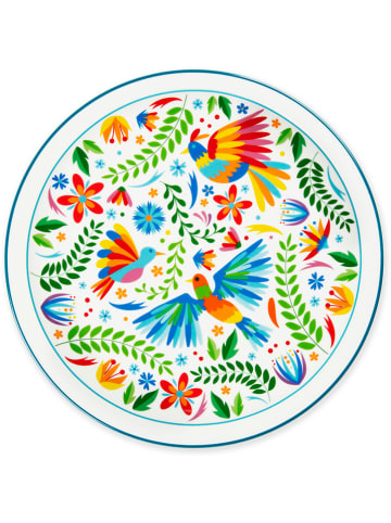 Trendy Kitchen by EXCÉLSA 4er-Set: Pizzateller "Mexican Flow" in Weiß/ Bunt - Ø 31 cm