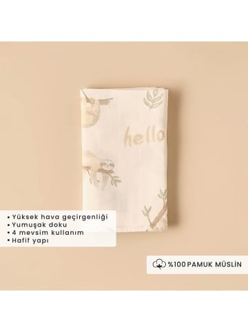 BELLA MAISON Muślinowy kocyk niemowlęcy w kolorze beżowym