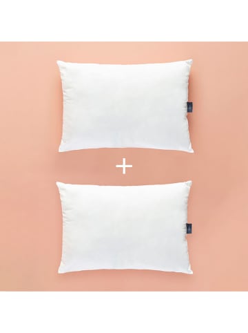 BELLA MAISON 2-delige set: microvezel kussens "Bella" wit - (L)50 x (B)70 cm