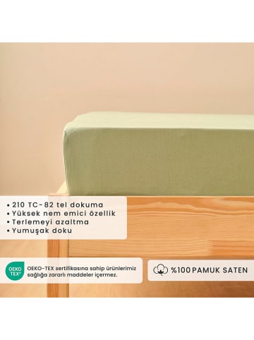 BELLA MAISON Satin-Spannbettlaken "Basic" in Hellgrün