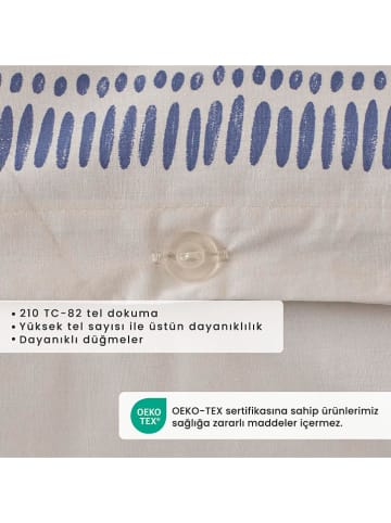 BELLA MAISON 3-częściowy komplet pościeli satynowej "Marine" w kolorze niebiesko-białym