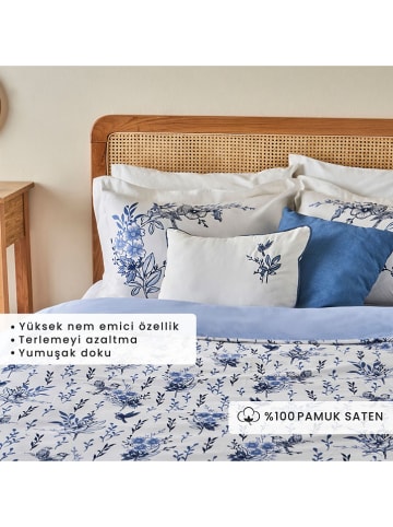 BELLA MAISON 3-delige satijnen beddengoedset "Supreme" blauw