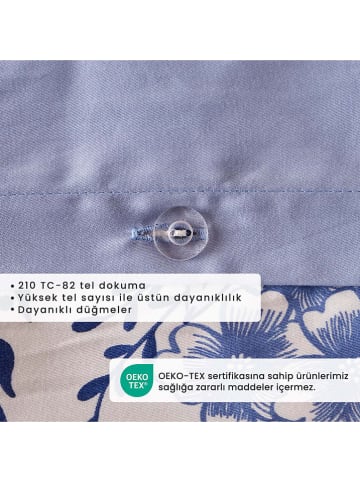 BELLA MAISON 3tlg. Satin-Bettwäscheset "Supreme" in Blau