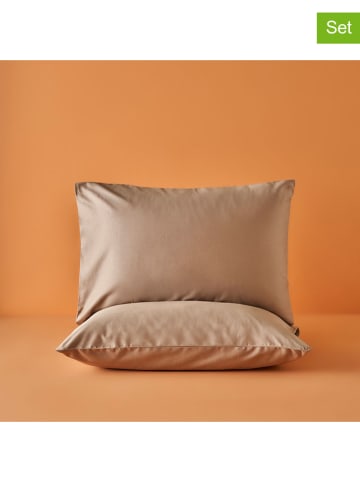 BELLA MAISON Poszewki (2 szt.) "Basic" w kolorze szarobrązowym na poduszkę - 50 x 70 cm