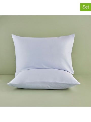 BELLA MAISON 2er-Set: Kissenhüllen "Basic" in Hellblau - (L)50 x (B)70 cm