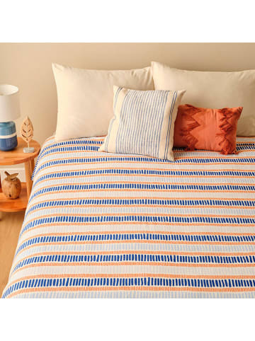 BELLA MAISON Bedsprei "Cooper" oranje/blauw - (L)220 x (B)200 cm