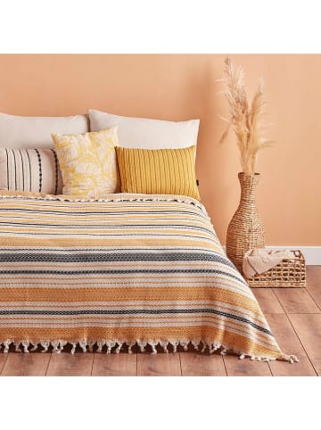 BELLA MAISON Bedsprei "Linea" geel/blauw/crème - (L)220 x (B)160 cm