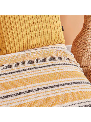 BELLA MAISON Bedsprei "Linea" geel/blauw/crème - (L)220 x (B)160 cm