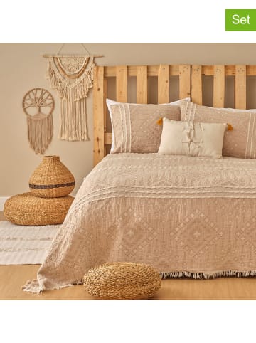 BELLA MAISON 3-delige bedspreiset "Glorinda" beige